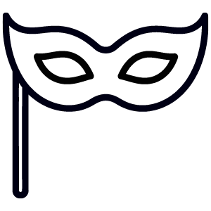 Outline of a masquerade mask